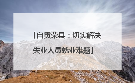 自贡荣县：切实解决失业人员就业难题