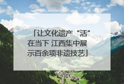 让文化遗产“活”在当下 江西集中展示百余项非遗技艺