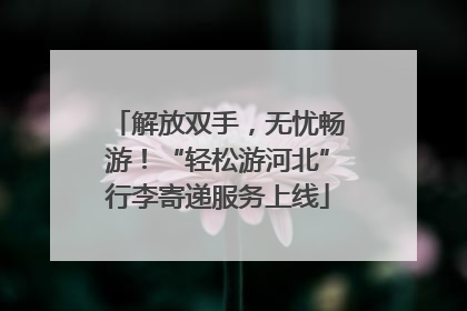 解放双手，无忧畅游！“轻松游河北”行李寄递服务上线