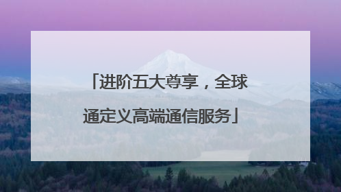 进阶五大尊享，全球通定义高端通信服务
