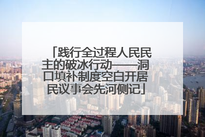 践行全过程人民民主的破冰行动——洞口填补制度空白开居民议事会先河侧记