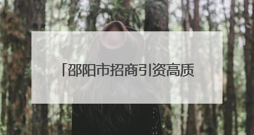 邵阳市招商引资高质量发展推进会召开
