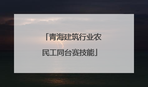 青海建筑行业农民工同台赛技能