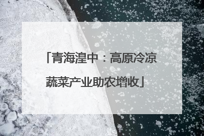 青海湟中：高原冷凉蔬菜产业助农增收