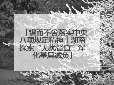 锲而不舍落实中央八项规定精神丨湖南探索“无扰督查”深化基层减负