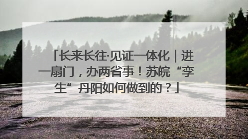 长来长往·见证一体化｜进一扇门，办两省事！苏皖“孪生”丹阳如何做到的？