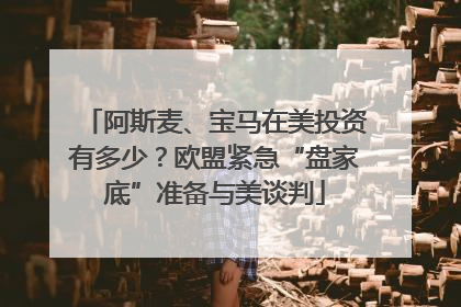 阿斯麦、宝马在美投资有多少？欧盟紧急“盘家底”准备与美谈判