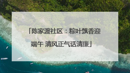 陈家渡社区：粽叶飘香迎端午 清风正气话清廉