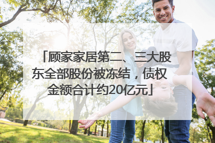 顾家家居第二、三大股东全部股份被冻结，债权金额合计约20亿元