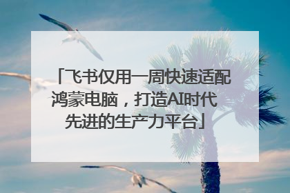 飞书仅用一周快速适配鸿蒙电脑，打造AI时代先进的生产力平台