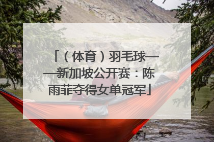 （体育）羽毛球——新加坡公开赛：陈雨菲夺得女单冠军