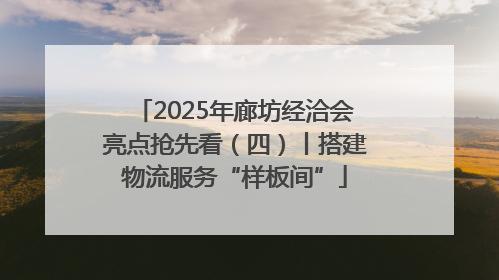 2025年廊坊经洽会亮点抢先看（四）丨搭建物流服务“样板间”