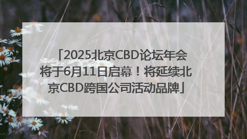 2025北京CBD论坛年会将于6月11日启幕！将延续北京CBD跨国公司活动品牌