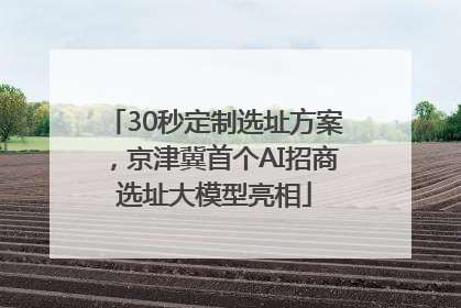 30秒定制选址方案，京津冀首个AI招商选址大模型亮相