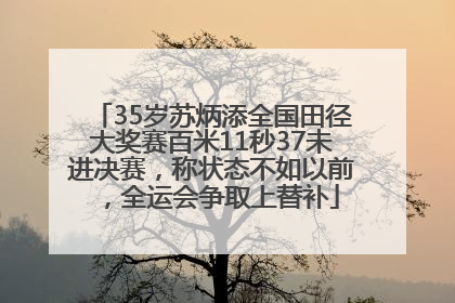35岁苏炳添全国田径大奖赛百米11秒37未进决赛，称状态不如以前，全运会争取上替补