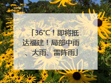 36℃！即将抵达福建！局部中雨、大雨、雷阵雨