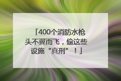 400个消防水枪头不翼而飞，偷这些设施“真刑”！
