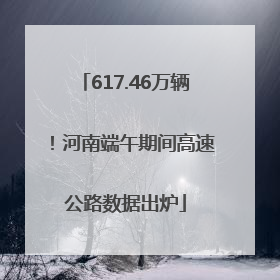 617.46万辆！河南端午期间高速公路数据出炉